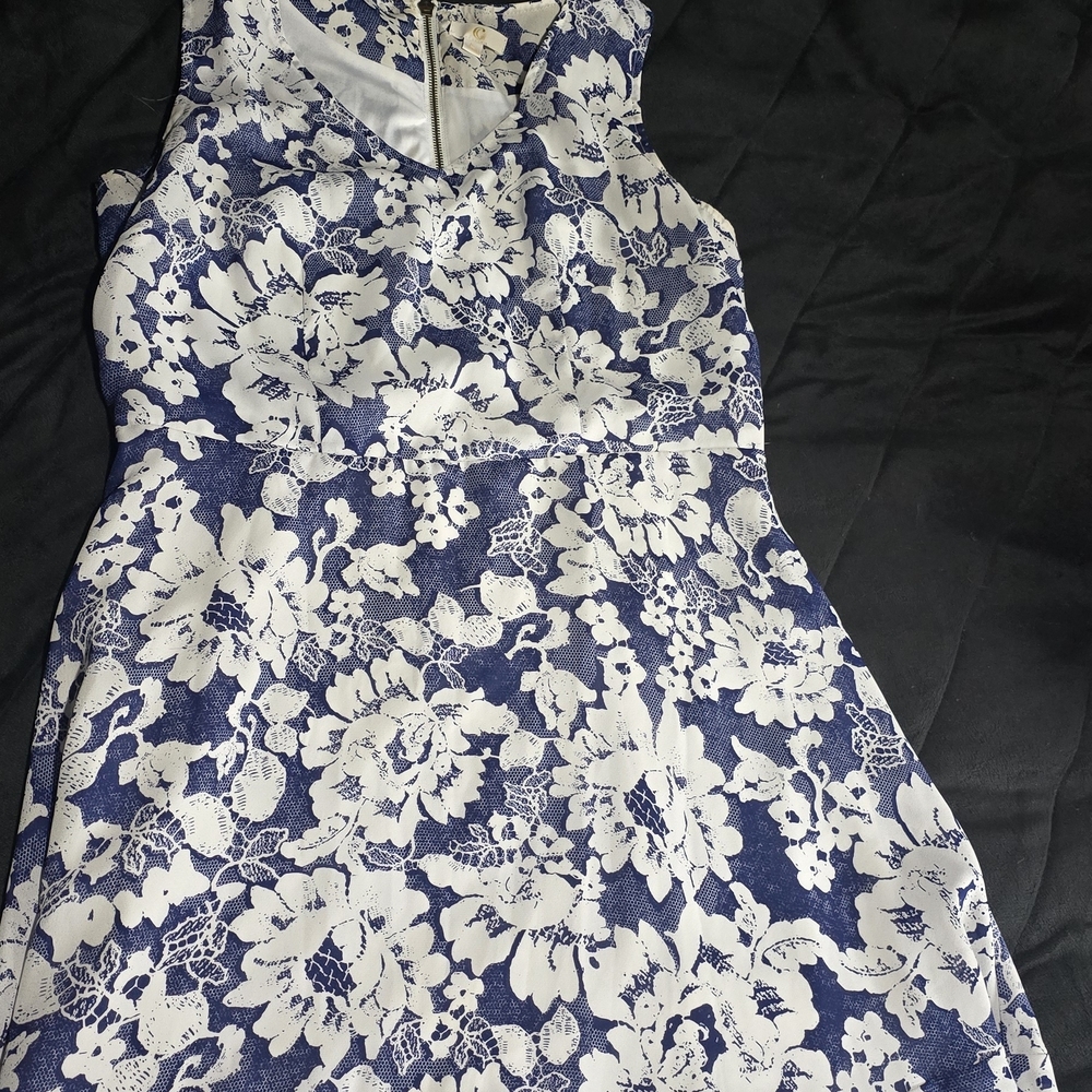 Floral Blue and White Women's Dress